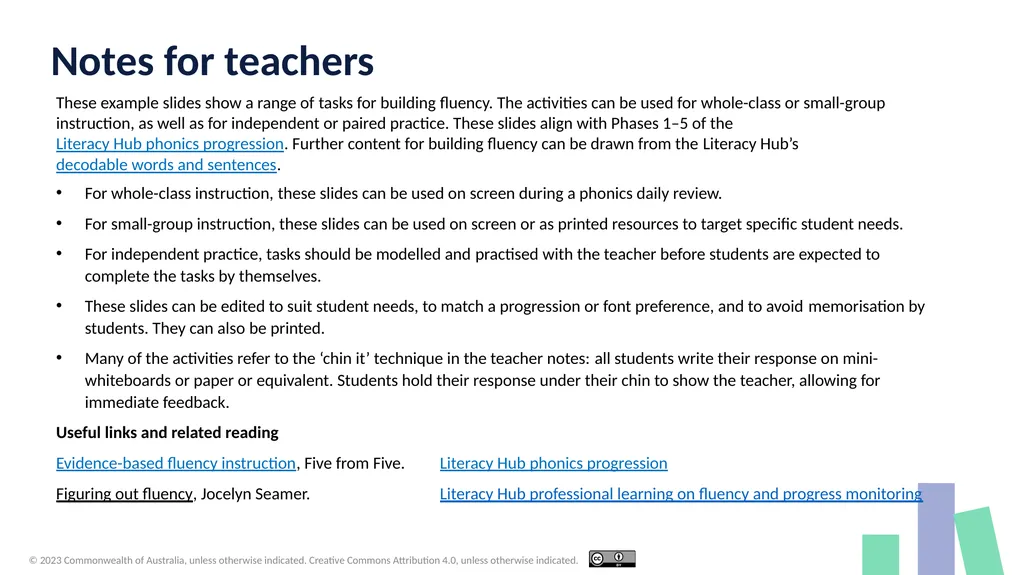 Fluency development Letter–sound, word and - slide 2 of 19