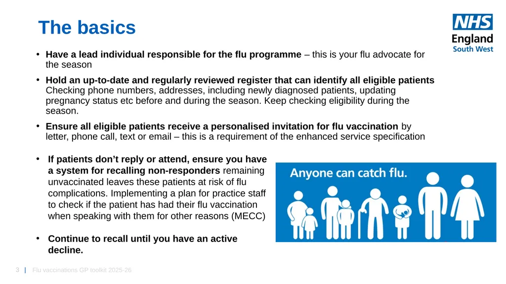 Flu vaccinations 2025/26 Toolkit for GP Practices: - slide 3 of 16