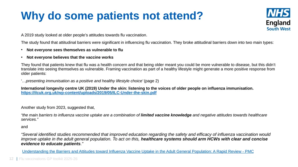 Flu vaccinations 2025/26 Toolkit for GP Practices: - slide 12 of 16