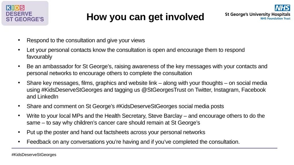 #KidsDeserveStGeorges Toolkit to support keeping - slide 9 of 12