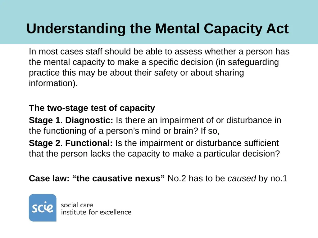 Care England workshop The relevance of the MCA to - slide 4 of 13