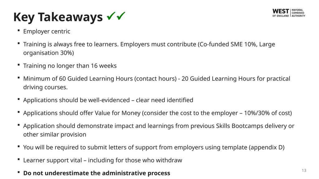 Wave 6 Skills Bootcamps Funding Information Event - slide 13 of 16