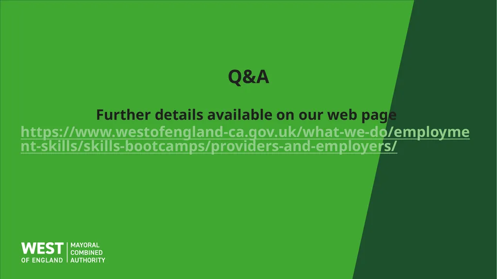 Wave 6 Skills Bootcamps Funding Information Event - slide 16 of 16