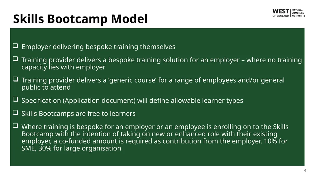 Wave 6 Skills Bootcamps Funding Information Event - slide 4 of 16
