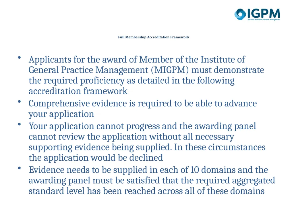 Member Status Accreditation Framework Background - slide 3 of 12