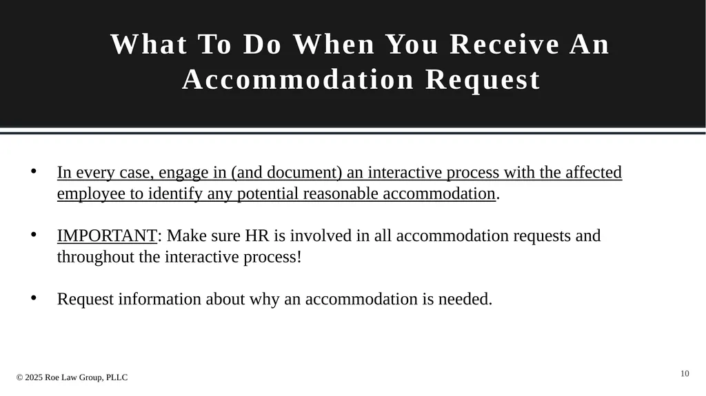 Reasonable Accommodation and the ADA: How to - slide 10 of 22