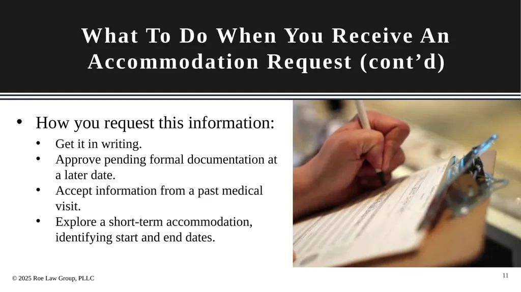 Reasonable Accommodation and the ADA: How to - slide 11 of 22