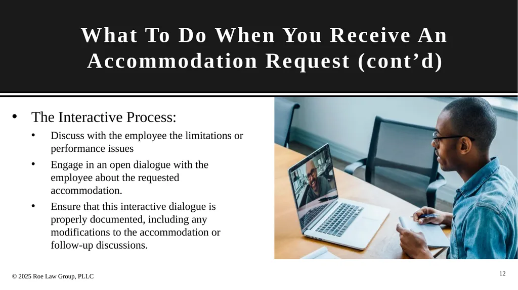 Reasonable Accommodation and the ADA: How to - slide 12 of 22