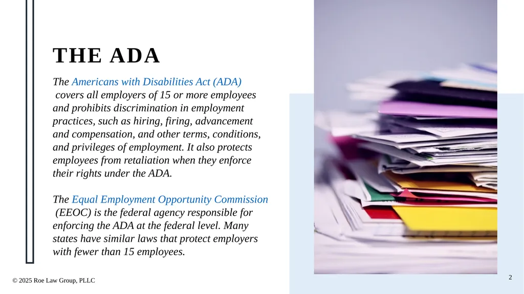 Reasonable Accommodation and the ADA: How to - slide 2 of 22