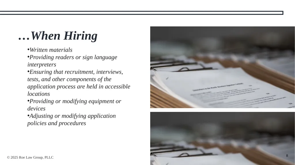 Reasonable Accommodation and the ADA: How to - slide 8 of 22