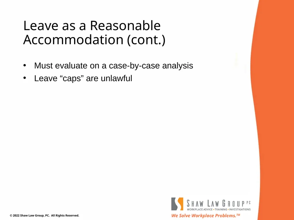EEO 101: REASONABLE ACCOMMODATIONS Presented by: - slide 24 of 40