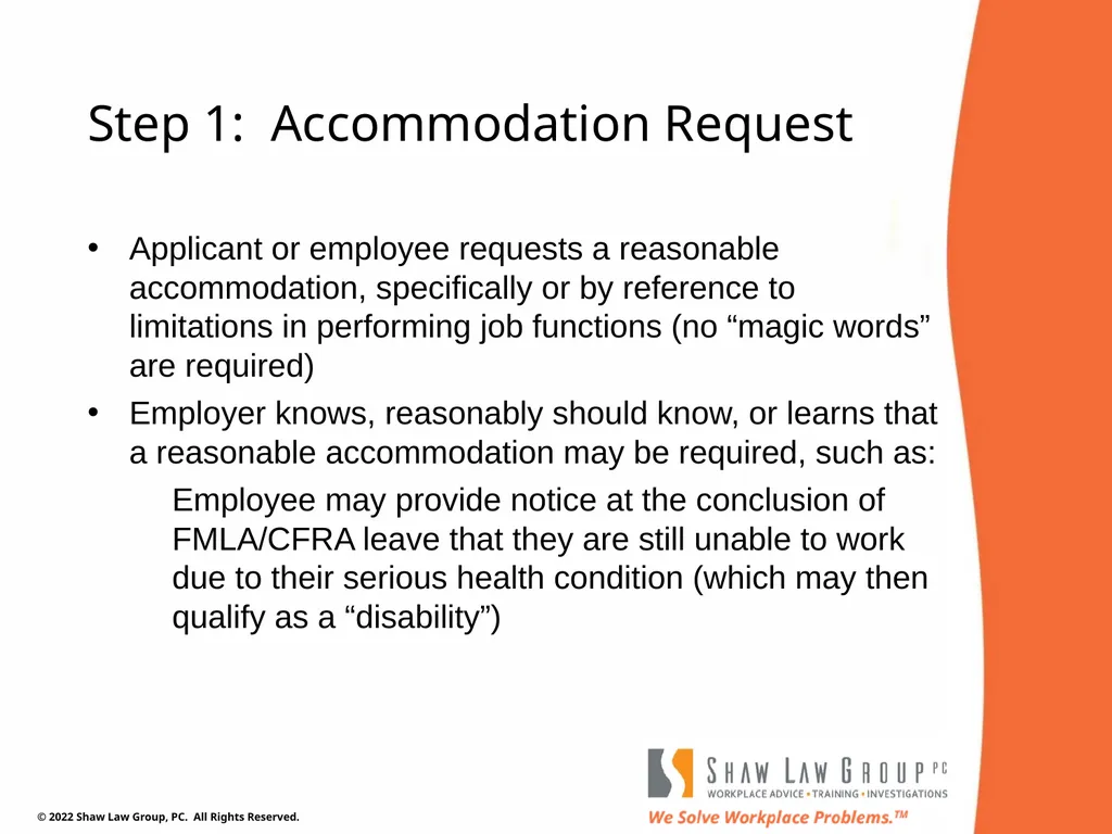 EEO 101: REASONABLE ACCOMMODATIONS Presented by: - slide 28 of 40