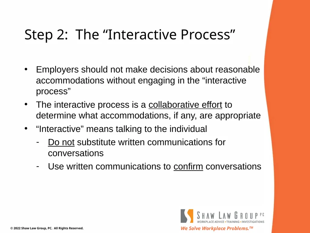 EEO 101: REASONABLE ACCOMMODATIONS Presented by: - slide 30 of 40