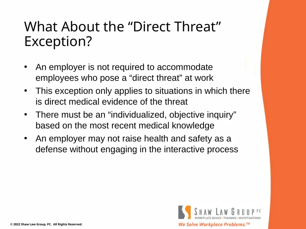 EEO 101: REASONABLE ACCOMMODATIONS Presented by: - slide 19 of 40