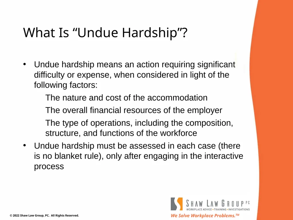 EEO 101: REASONABLE ACCOMMODATIONS Presented by: - slide 18 of 40