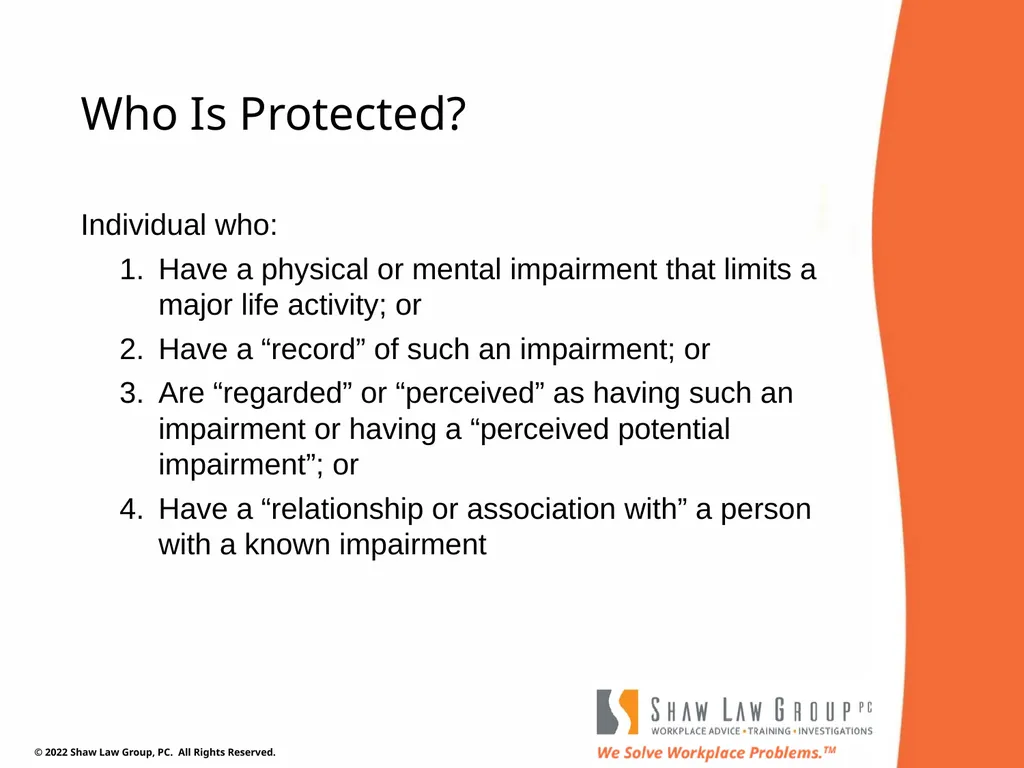 EEO 101: REASONABLE ACCOMMODATIONS Presented by: - slide 6 of 40