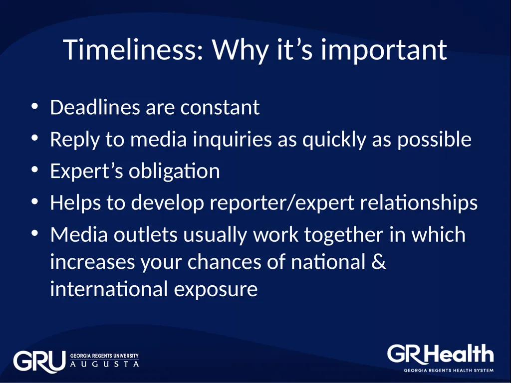 BROWN BAG WORKSHOP: MEDIA TRAINING Office of - slide 6 of 17
