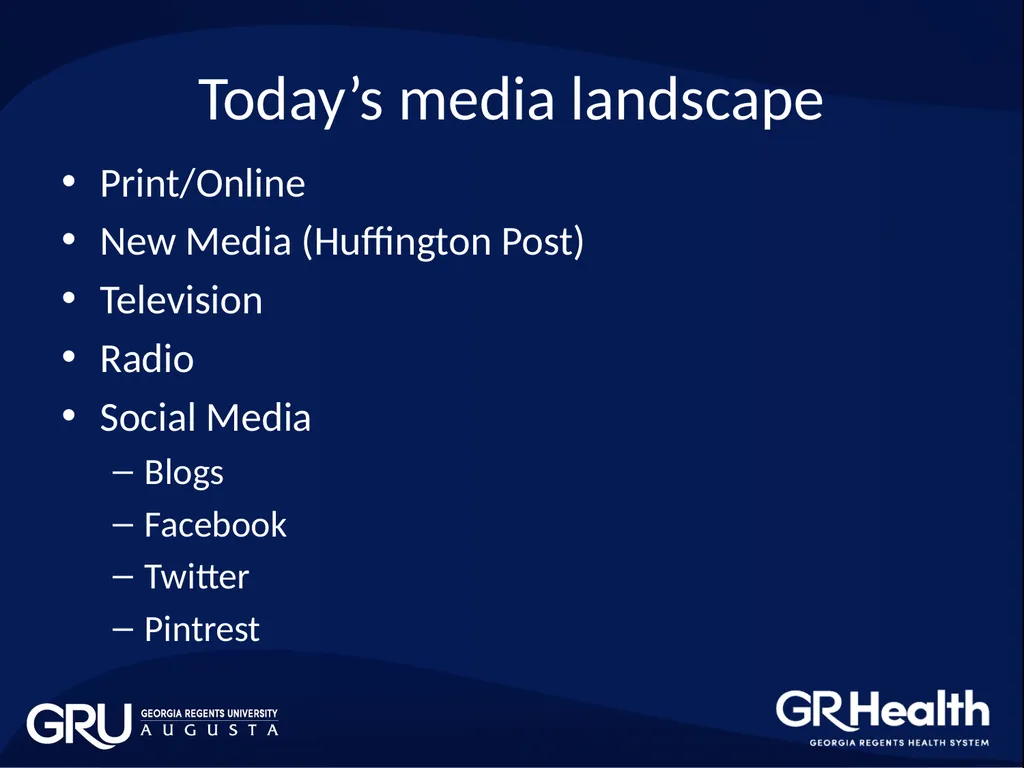 BROWN BAG WORKSHOP: MEDIA TRAINING Office of - slide 2 of 17