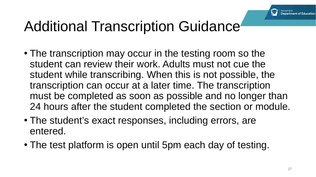 District Assessment Coordinator Training Online - slide 37 of 63