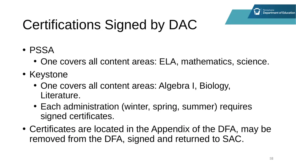 District Assessment Coordinator Training Online - slide 58 of 63