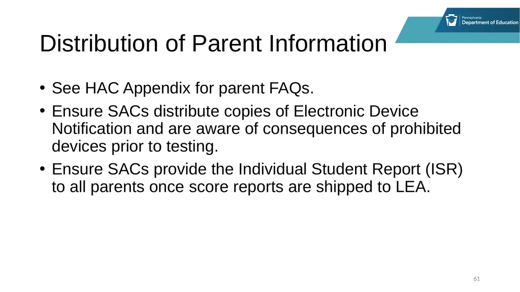District Assessment Coordinator Training Online - slide 61 of 63