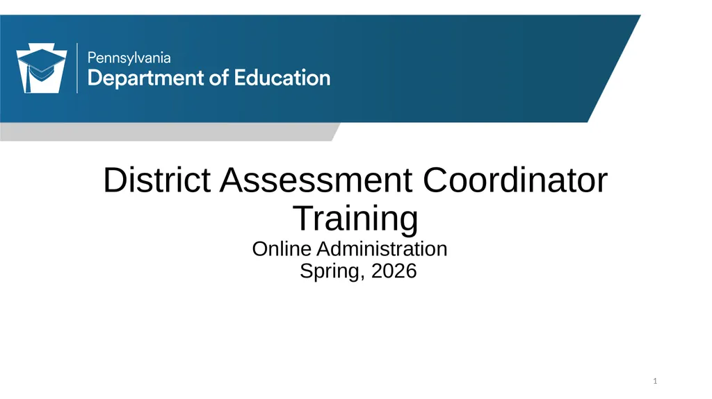 District Assessment Coordinator Training Online - slide 1 of 63