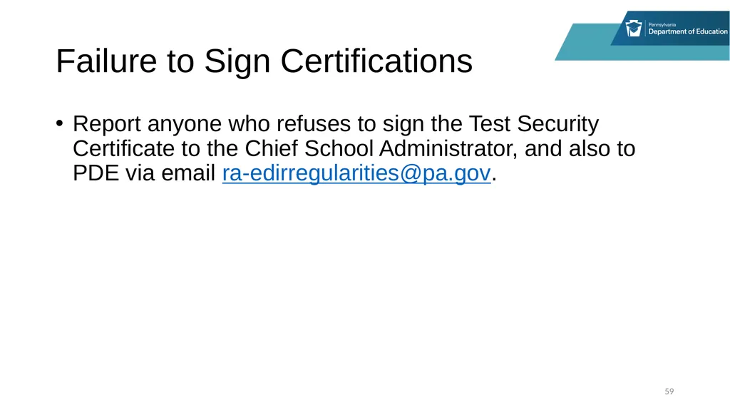 District Assessment Coordinator Training Online - slide 59 of 63