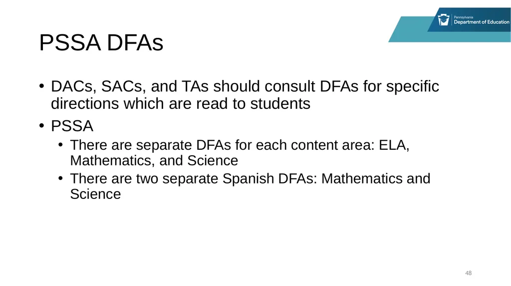 District Assessment Coordinator Training Online - slide 48 of 63