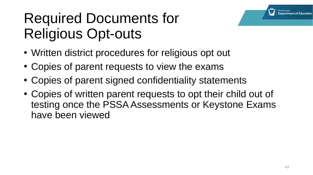 District Assessment Coordinator Training Online - slide 43 of 63