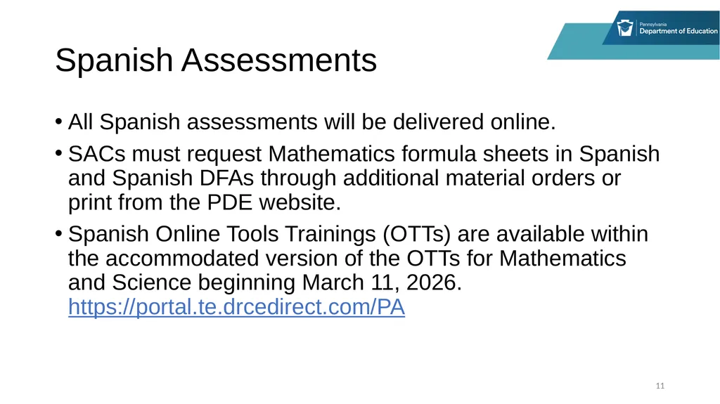 District Assessment Coordinator Training Online - slide 11 of 63