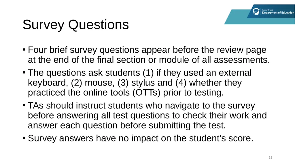 District Assessment Coordinator Training Online - slide 13 of 63
