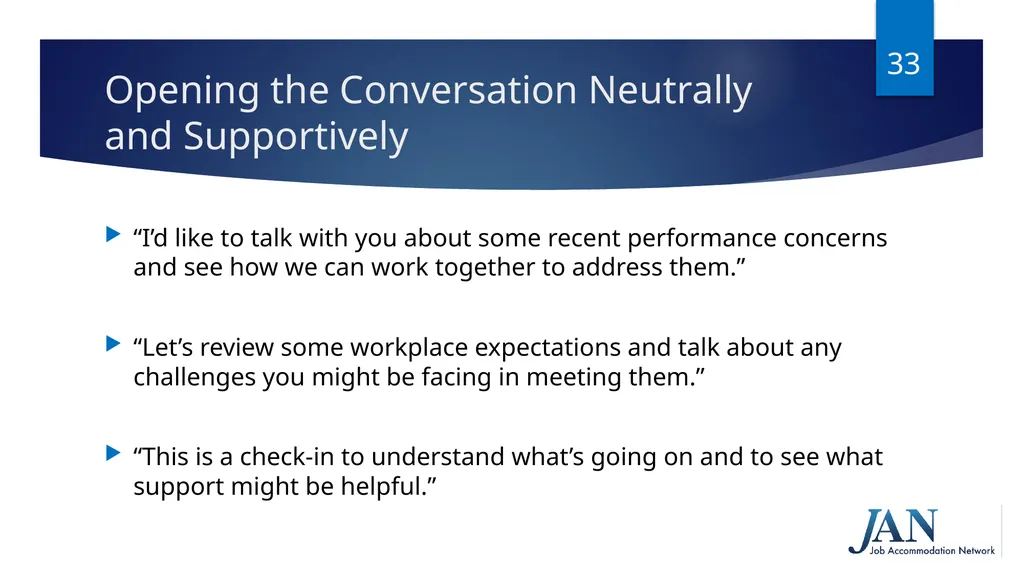 Navigating Performance Discussions and the - slide 33 of 38