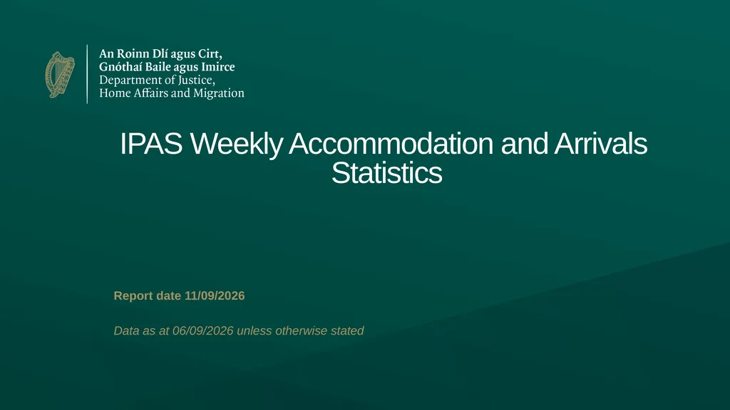 IPAS Weekly Accommodation and Arrivals Statistics - slide 1 of 10