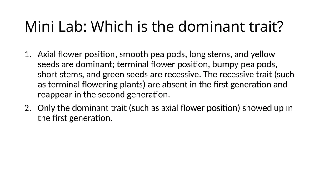 5-3-18 Identifying Dominant Traits Do Now: Take - slide 6 of 7