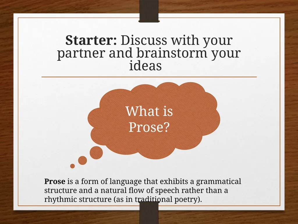 Introduction to Prose: Prose Style and Context Key - slide 2 of 8