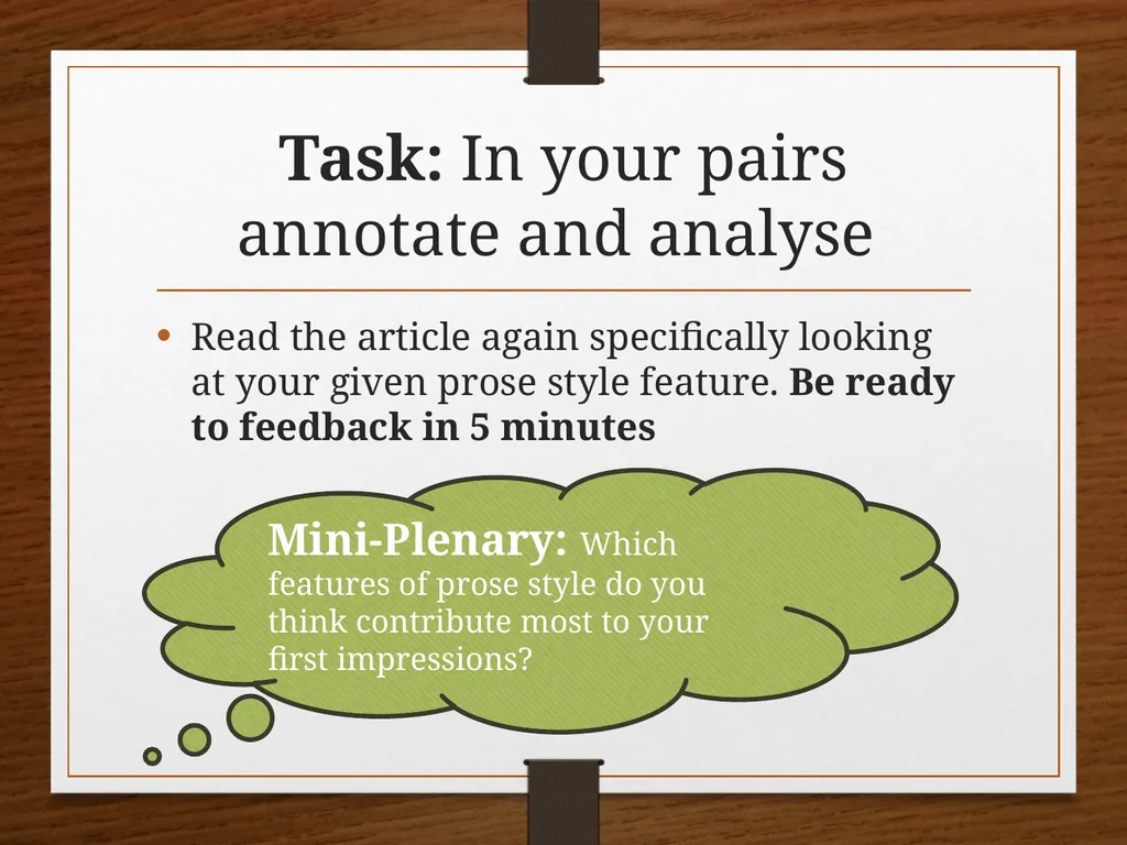 Introduction to Prose: Prose Style and Context Key - slide 6 of 8