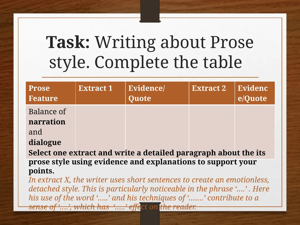 Introduction to Prose: Prose Style and Context Key - slide 7 of 8
