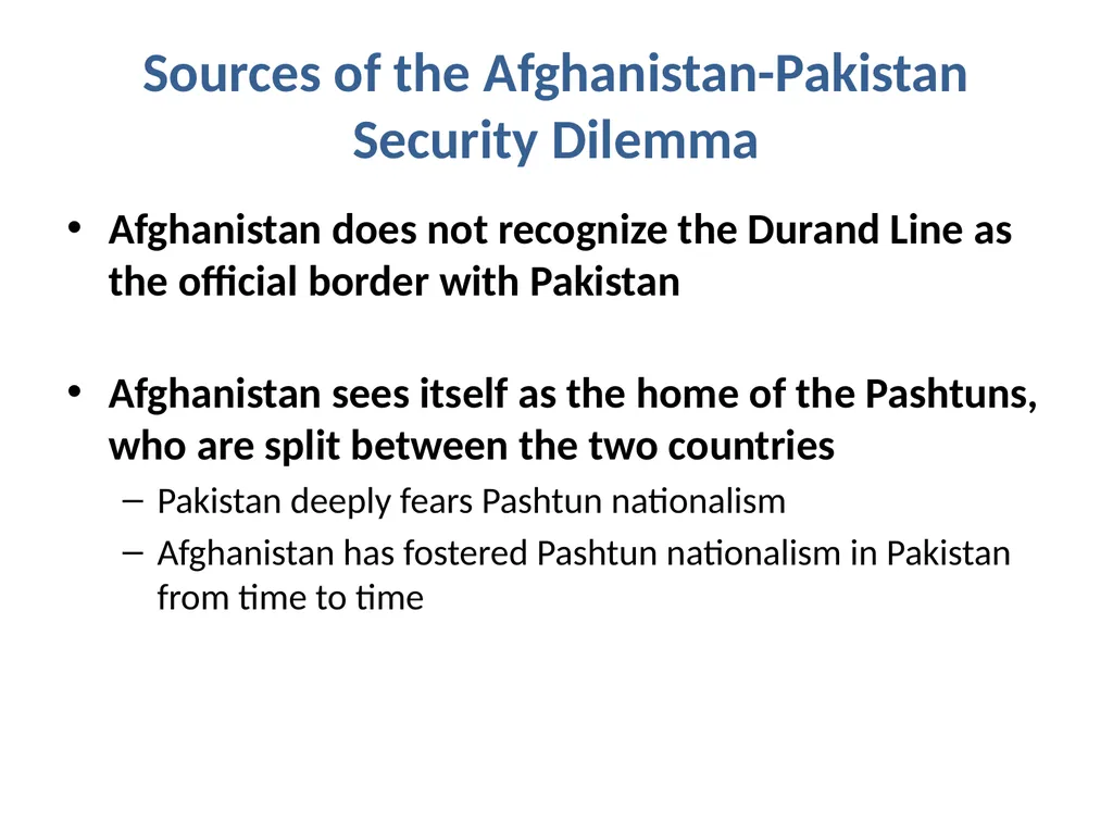 Afghanistan-Pakistan Relations: Sources and - slide 3 of 11