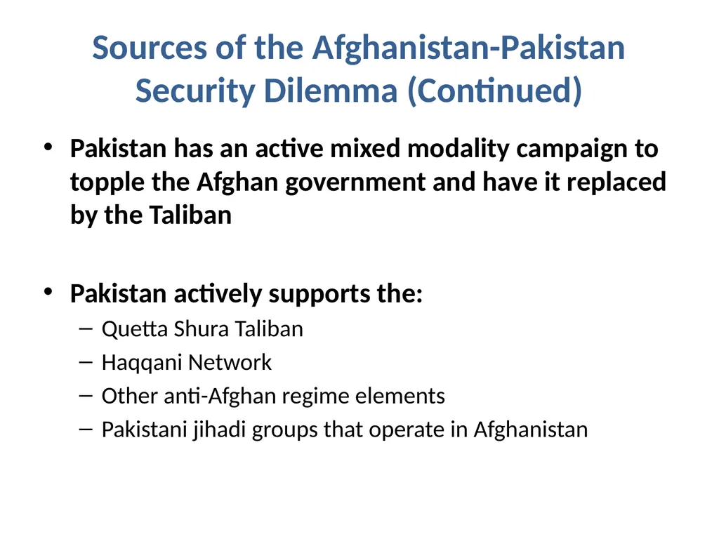 Afghanistan-Pakistan Relations: Sources and - slide 7 of 11