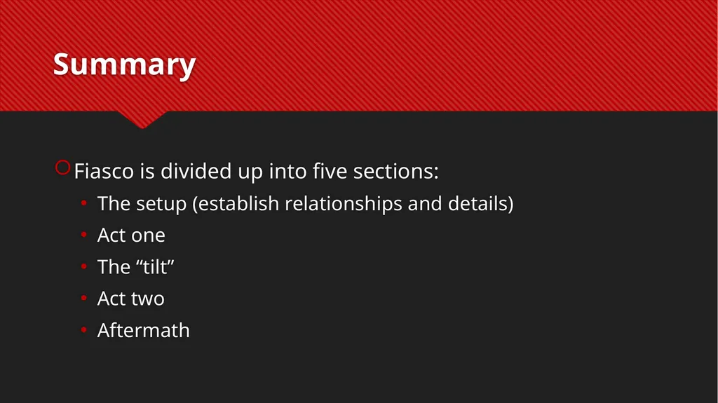 Fiasco rules Troy Williamson Get into groups of - slide 6 of 17
