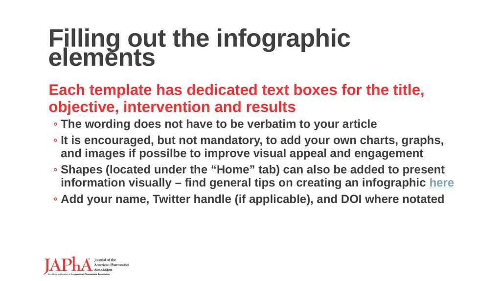 Welcome to the JAPhA Article Infographic Template - slide 2 of 19