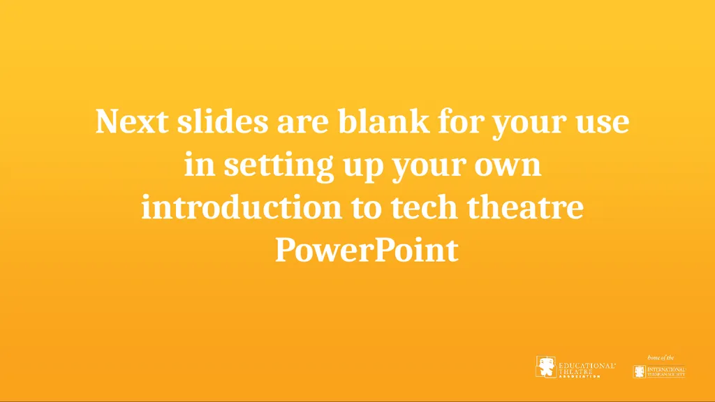 Tech Theatre Tool Kit Introduction and Slide - slide 6 of 37