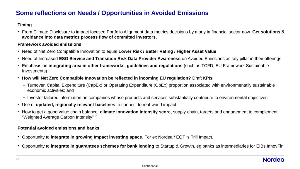1 • Avoided Emissions – Use and Needs Stefan - slide 12 of 13
