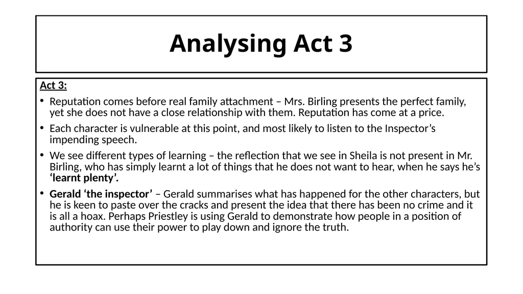An Inspector Calls Key Content List: Context Stage - slide 38 of 41