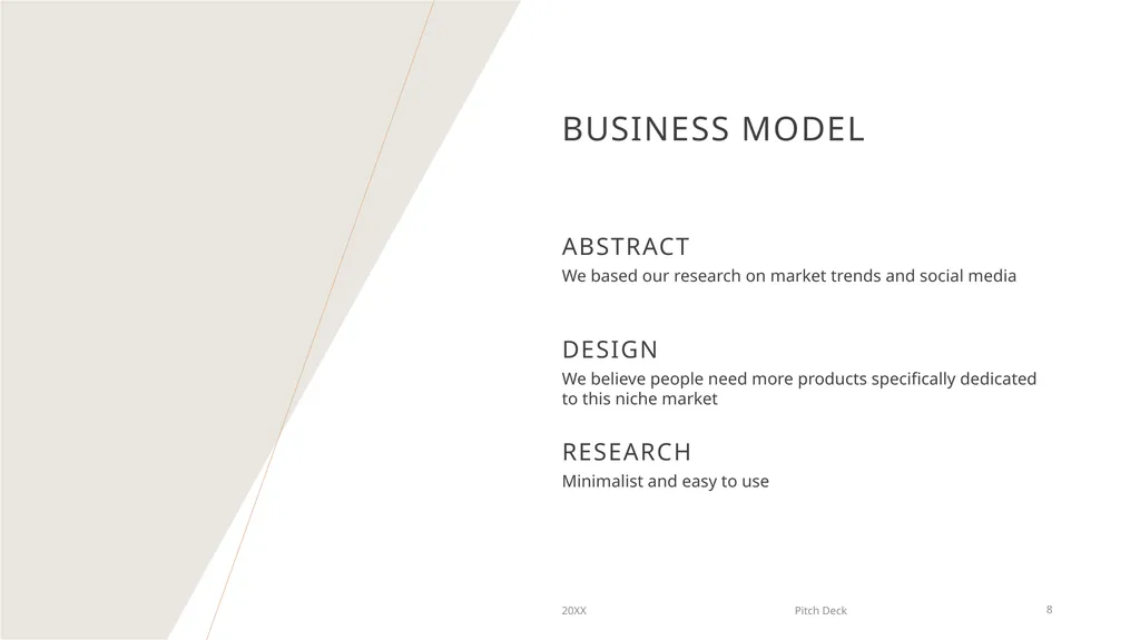 Pitch deck Mirjam Nilsson ABOUT US At Contoso, we - slide 8 of 20