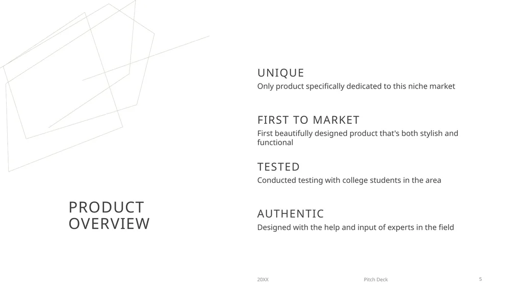 Pitch deck Mirjam Nilsson ABOUT US At Contoso, we - slide 5 of 20