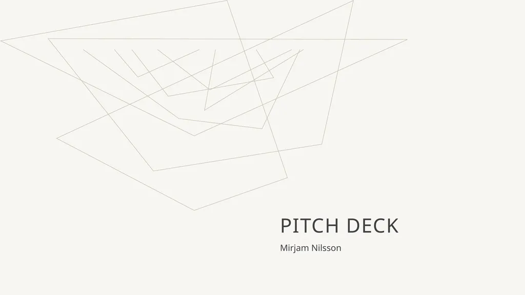 Pitch deck Mirjam Nilsson ABOUT US At Contoso, we - slide 1 of 20