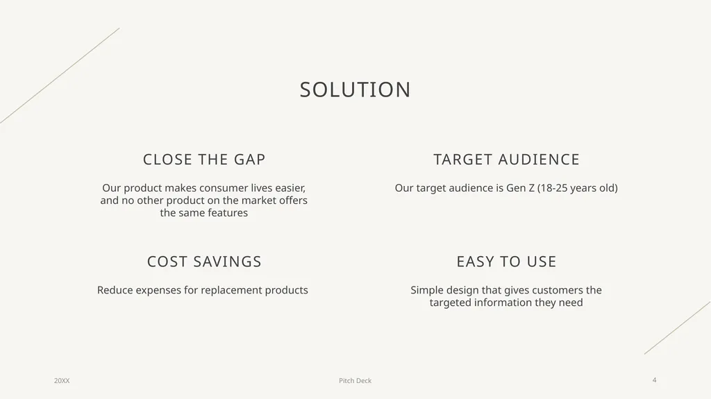 Pitch deck Mirjam Nilsson ABOUT US At Contoso, we - slide 4 of 20
