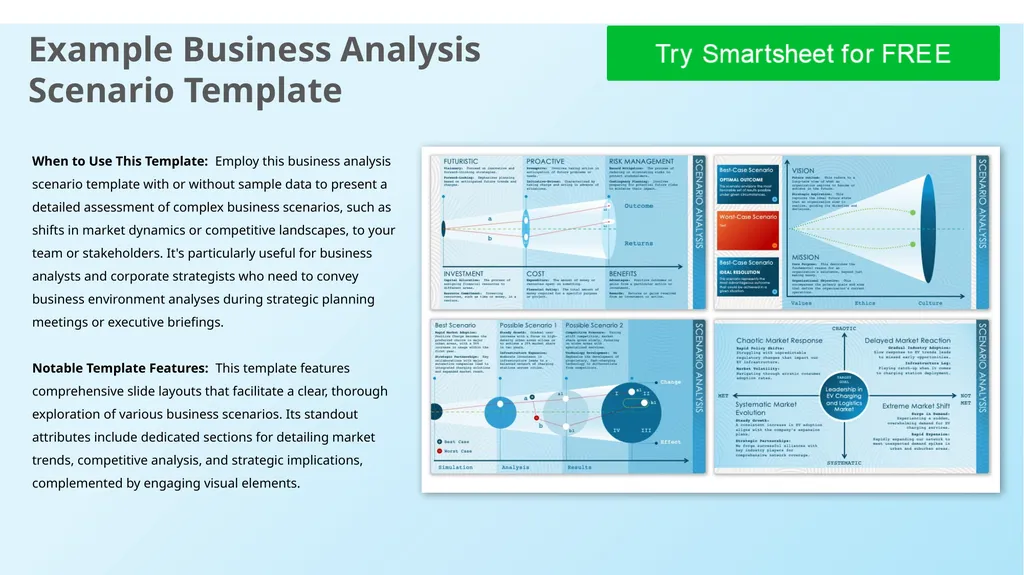 Example Business Analysis Scenario Template When - slide 1 of 6
