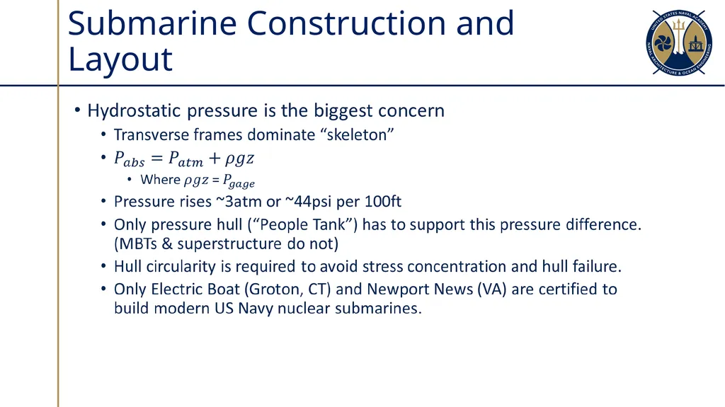 Submarine Types & Construction Sections 10.1-10.2 - slide 22 of 30